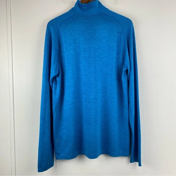 Lululemon size XL Men’s Heathered Blue Metal Vent Tech 1/2 Zip Long Sleeve Top - Picture 4 of 8